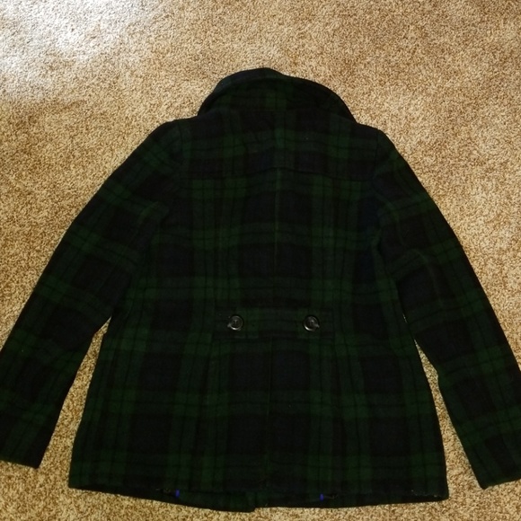 St. John's Bay green and blue pea coat! - Picture 5 of 9